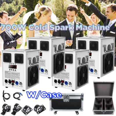 700W Cold Spark Firework Machine DMX Stage Effect Wedding DJ Show w/Flight Case