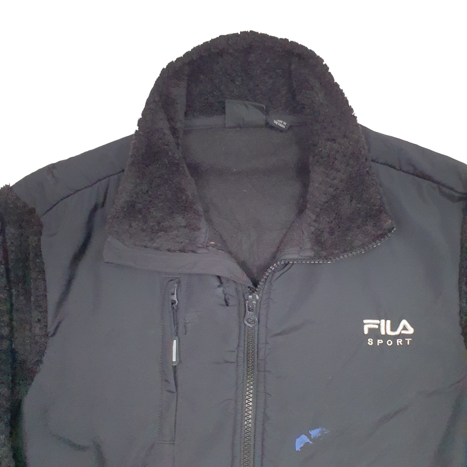 FILA Full Zip Fluffy Fleece Coat Womens M image 2
