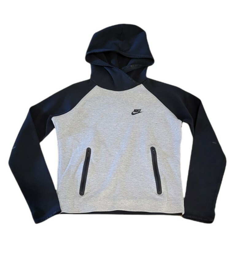 Nike Size M Womens Gray/Black Athletic Long Sleeve Pullover Hoodie