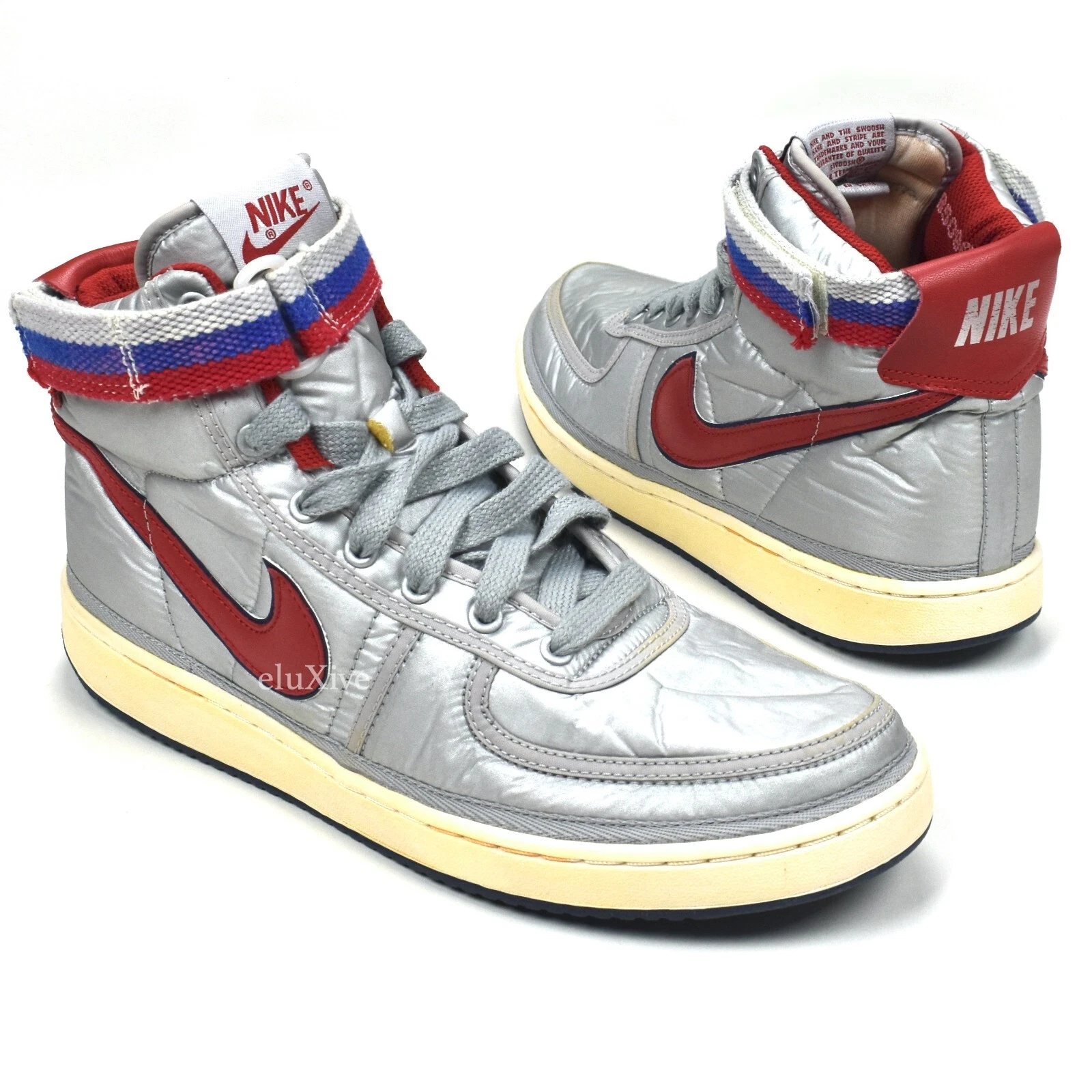 Baskets Nike Vandal High Supreme VNTG OG argent métallique neuves avec étiquettes 11 2008 AUTHENTIQUES