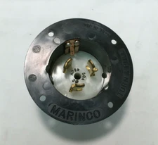 Marinco CS8175 OEM California Style Flanged Inlet 3 Pole 4 Wire 50A 480V 3Ø W/G