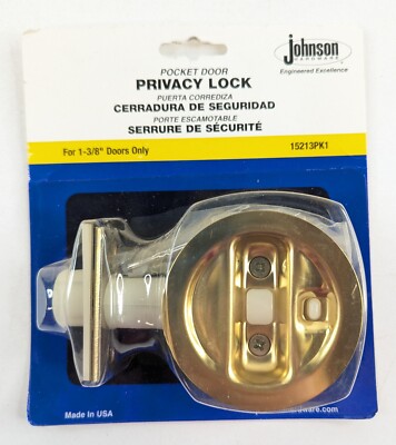 Johnson Hardware Brass Pocket Door Privacy Lock - NEW