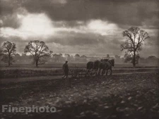1926 England PLOWING FARMING Horses Agriculture Hampshire Photo Art ~ E.O. HOPPE
