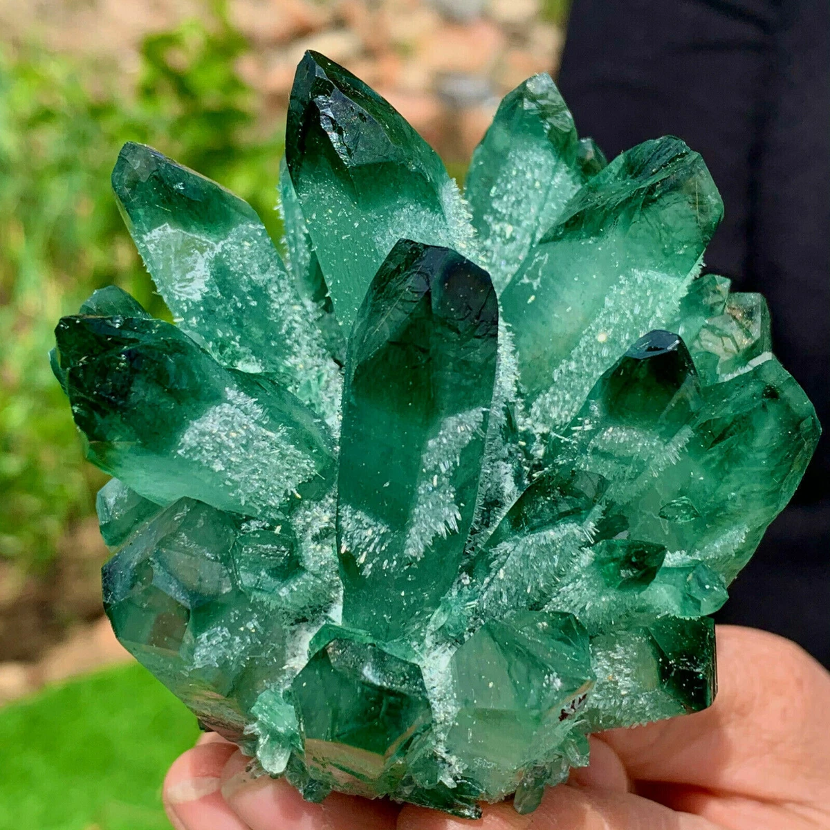 300g New Find Green Phantom Quartz Crystal Cluster Mineral