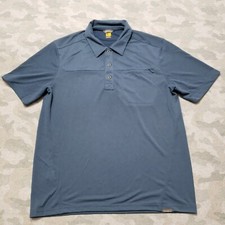 Eddie Bauer Travex Polo Shirt Mens Medium Blue Short Sleeve