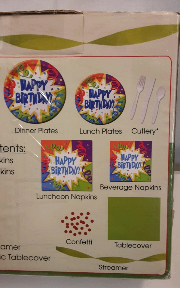 Creative Converting Complete Happy Birthday Party For 8 Place Settings + Extras - Image 3 of 3