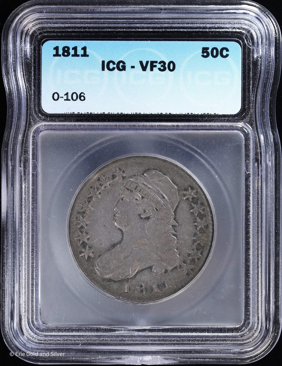 1811 50C Capped Bust Half 1/2 Dollar ICG VF 30 | eBay