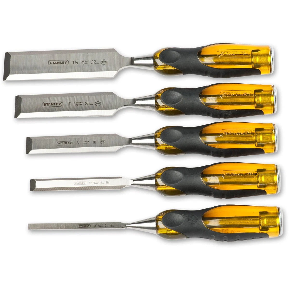 Stanley FatMax 5 Piece Thru Tang Bevel Edge Chisel Set