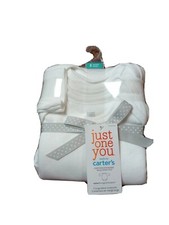 Carters Just One You 3 Pk White Long Sleeve Infants Bodysuits SZ 3M NWT.