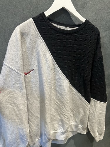 Grey Black Nike Reworked Coogi Style Sweatshirt - Picture 2 of 4
