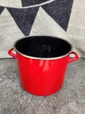 Large Chantal Red Enamel on Steel Stock Pot Dutch Oven  - No Lid