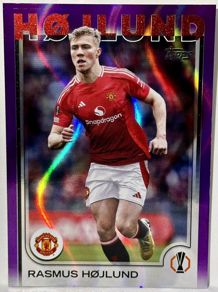 Rasmus Hojlund Purple Flowfactors 2024-25 Topps UCC Man United Card