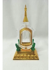 Pagoda Case Worship Altar Acrylic Plastic Casing for Phra Thai Buddha Amulet