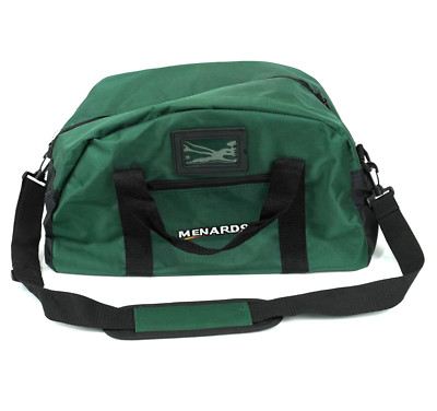 Menards Duffel Tool Travel Bag with ID Slot & Front Pocket Green/Black Handles