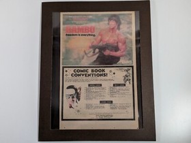 Rambo NES Ad & Comic Convention Schedule 1988 | Laminated Framed Art | Vintage