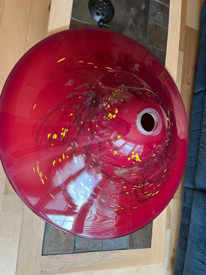 modern floor lamps living room, handblown glass shade, wrought iron base - Изображение 3 из 4