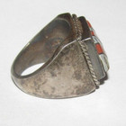 925 STERLING SILVER  BAND CHUNKY RING Size 5.25 SILVER BROWN VERTICAL STRIPES — photo 4