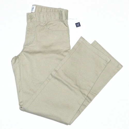 GAP Kids Girls Regular Low Rise Straight Chino Khaki School Uniform Pants Size 7 - Picture 2 of 5