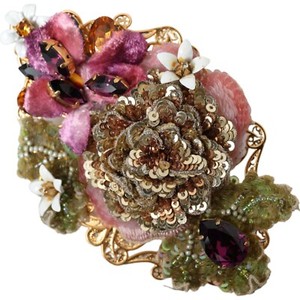 Dolce & Gabbana Multicolor Spring CARRETTO Gold Brass Crystal Hair Clip Dolce & Gabbana Multicolor Spring CARRETTO Gold Brass  main image 4