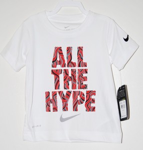 Nwt Nike Toddler Boys White All The Hype Graphic Logo Ss Drifit T