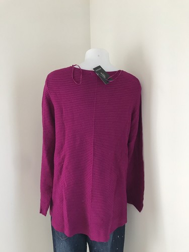 ED) Alfani Damengröße 0X Core Pullover Alf Mod Magenta Schmuckausschnitt - Bild 3 von 7
