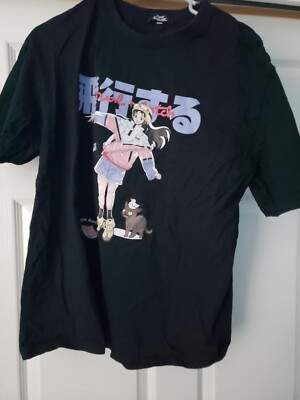 Tiny Spark Anime Graphic T-Shirt Black Size L