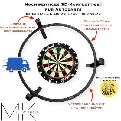 Autodarts LED-Ring Komplettsystem inkl. OV9732 Kamera 100° Weitwinkel, 2 m Kabel