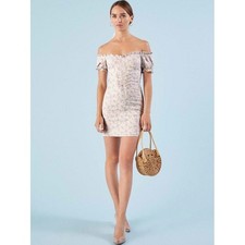 Reformation Miami Floral Print Off-the-Shoulder Mini Dress Purple Size 10