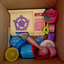 Huge Vintage Play MIXE Lot CDI Play Kitchen Accessories Bowls Plates FUN KIDS