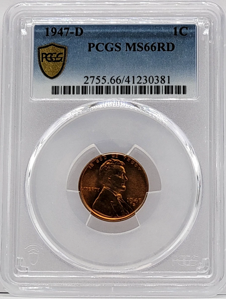 MS 66 Graded 1947 Year Lincoln Wheat US Small Cents (1909-1958