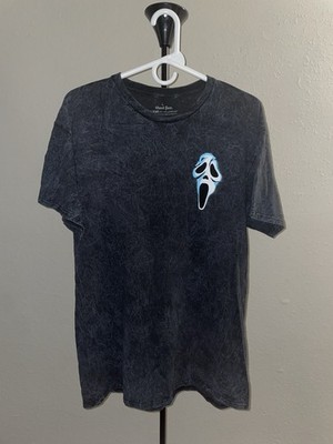 Scream Ghost Face  Slay All Day Slasher  Textured Washed Grey T-shirt Size Large