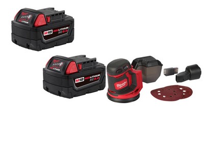 Milwaukee 2648-20BT5 M18 Random Orbit Sander w/ XC5.0 Extended Battery - 2 PK