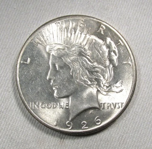 1926 Silver Peace Dollar VCH AU Coin AQ530