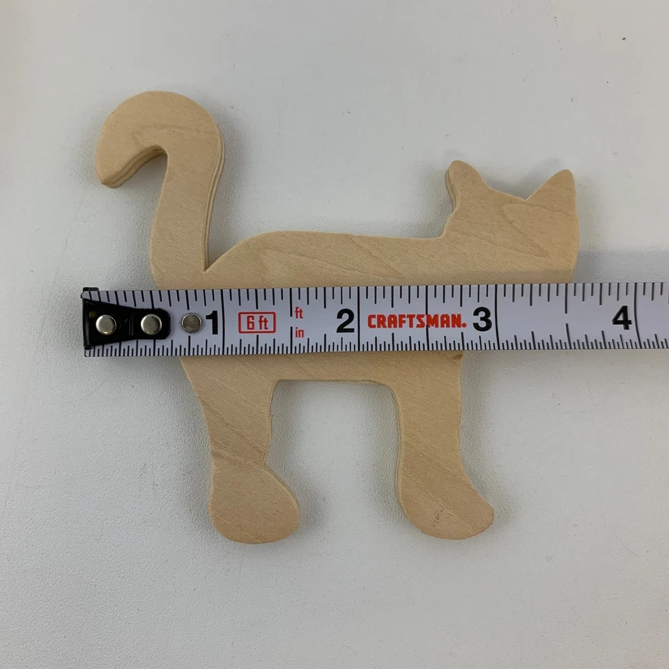 Unfinished Cat Kitten Heart Shaped Wood Craft Cutouts 9 Pieces - Image 4 of 4