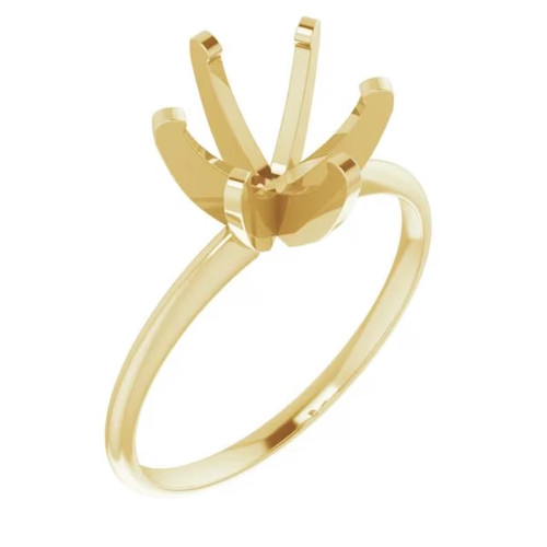 925 Sterling Silver Six-Prong Solitaire Ring Setting Gold Plated DIY Wedding