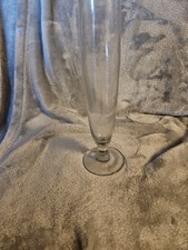 8" Elegant Etched Clear Glass Vase