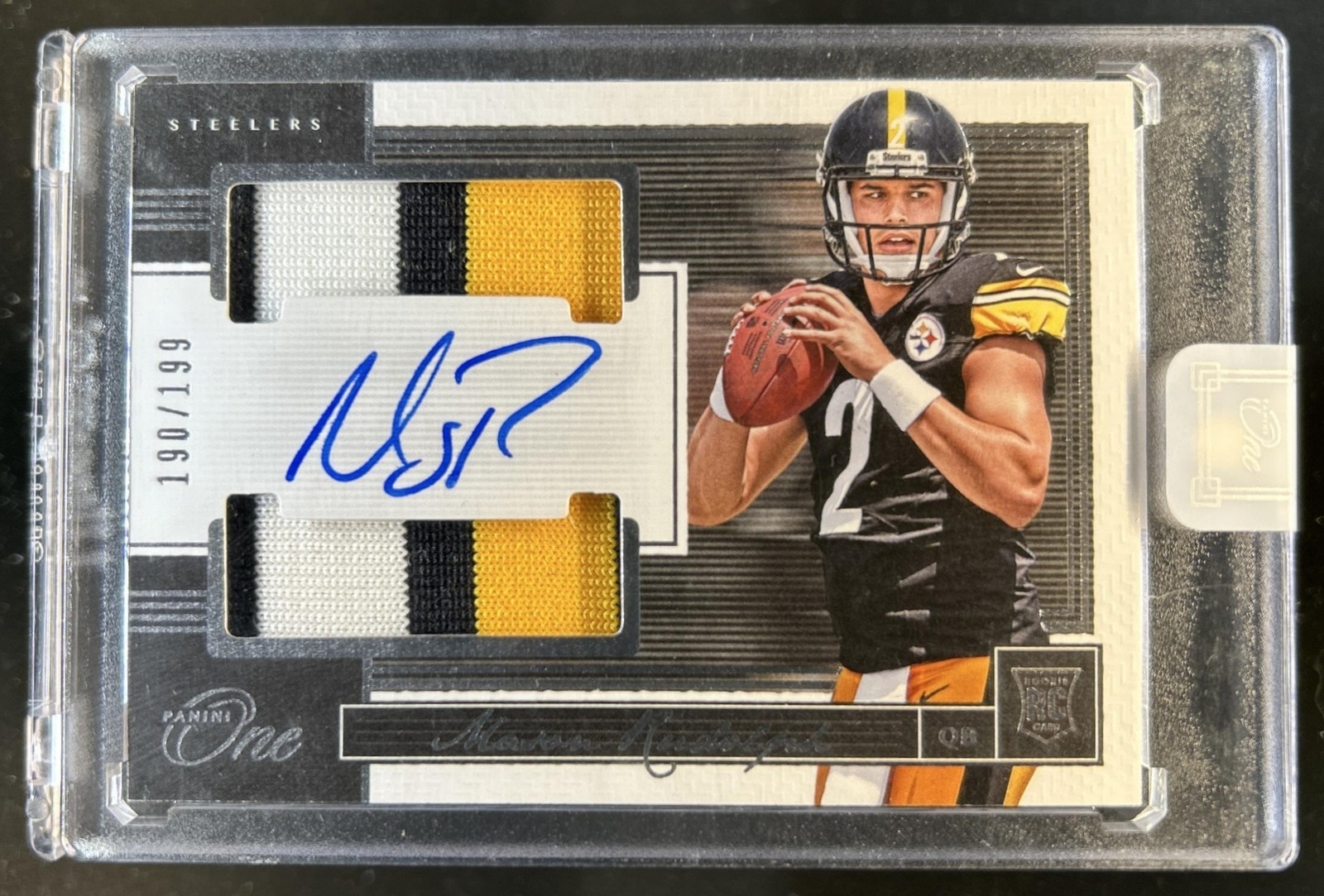 Mason Rudolph Panini One #64 Dual Patch Autograph