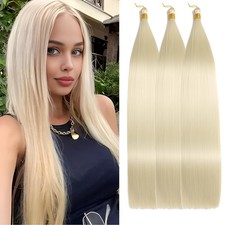 28 Inch Straight Hair Extensions 150g 3 Packs Bone Straight Braiding Hair, So...