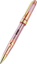 CROSS TRANSLUCENT PINK RESIN w/GOLD-TONE BAILEY LIGHT ROLLERBALL PEN #AT0745-20