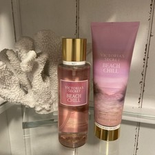 Rare Victoria's Secret Fragrance Mist  Lotion Set Lot of 2 BEACH CHILL New