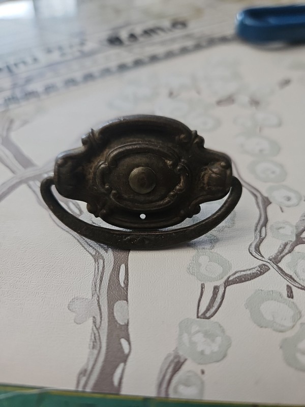 Vintage Antique Ornate Fancy Brass Drop Handle Drawer Pull