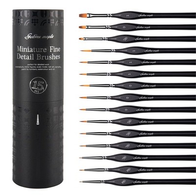 Golden Maple Miniature Paint Brushes, 15PC Model Brushes Micro Detail Paint B...