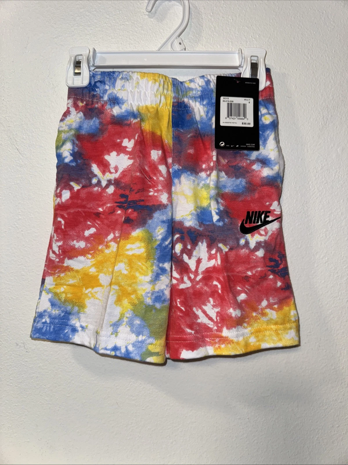 Nike Kids Club fleece ti-dye shorts new Boys size 6