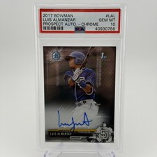 2017 Bowman #LAL Luis Almanzar Chrome Prospects Auto PSA 10 Gem Mint