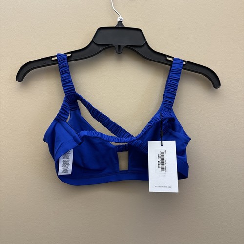 Vitamina A, top bikini blu Klein, top triangolo, donna taglia 12/D/XL $115 vendita al dettaglio - Foto 5 di 5