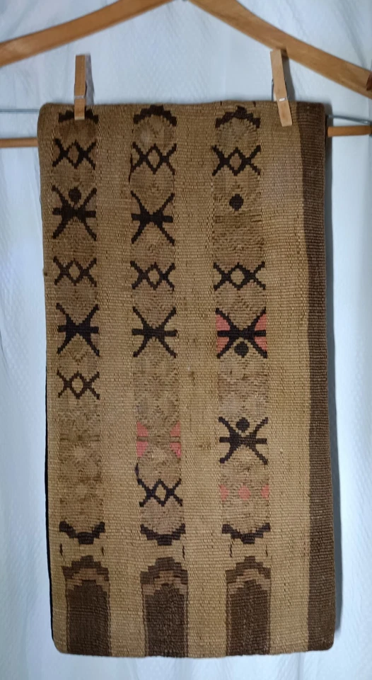 Par de Almohadas Kilim Tejidas Refuerzo Marrón Lana Negra Cremallera Pavo 10"X 20" Dos Fundas Foto 4 de 4