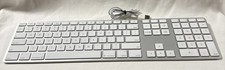 Apple A1243 Aluminum Wired USB Keyboard MB110LL/A Tested Full Size