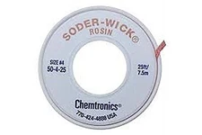 Chemtronics 50-4-25 Soder-Wick Rosin De-Soldering Braid, 0.110", 25'