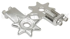 BMX Bicycle Star Spur Chain Tensioners for 3/8" axles - SILVER