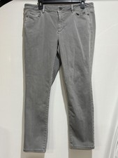 J Jill Jeans Womens 12 Gray Authentic Fit Slim Ankle Stretch Denim Minimalist
